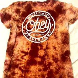 Obey Acid Wash Tshirt Sz Small
